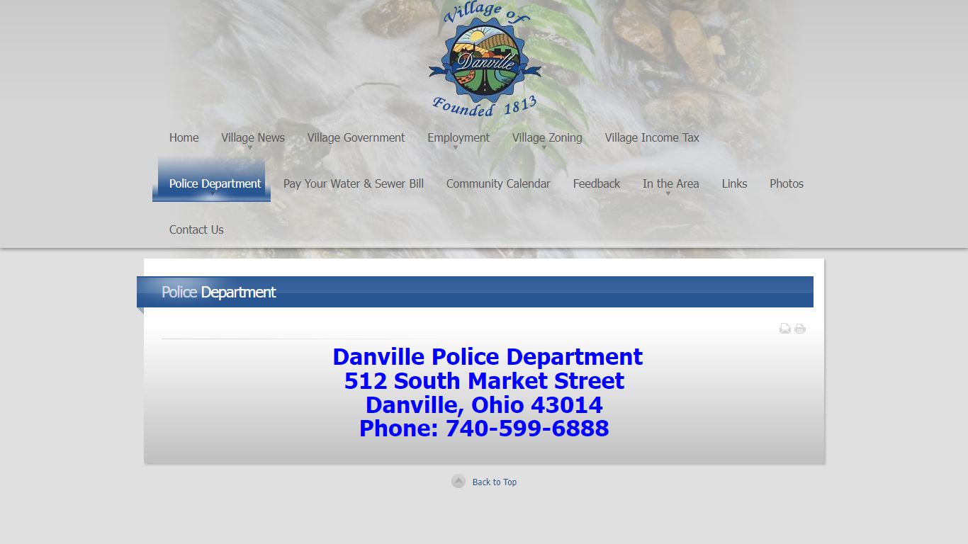 Police Department - Danville, Ohio